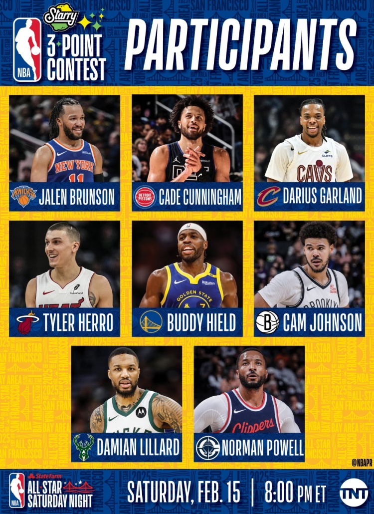  NBA全明星三分大賽名單：利拉德沖擊三連冠 希爾德、康寧漢姆在列