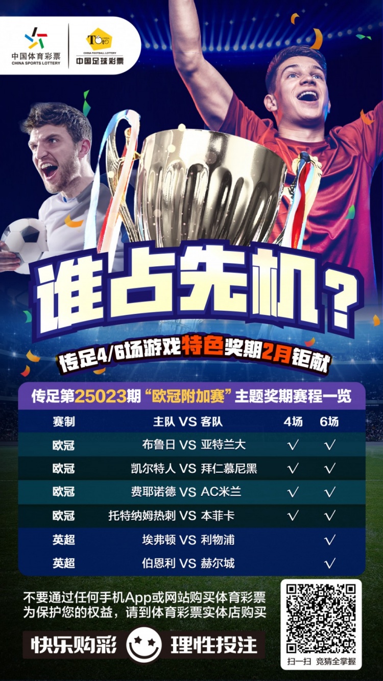  誰占先機(jī)？！傳足特色獎(jiǎng)期第25023期聚焦歐冠附加賽