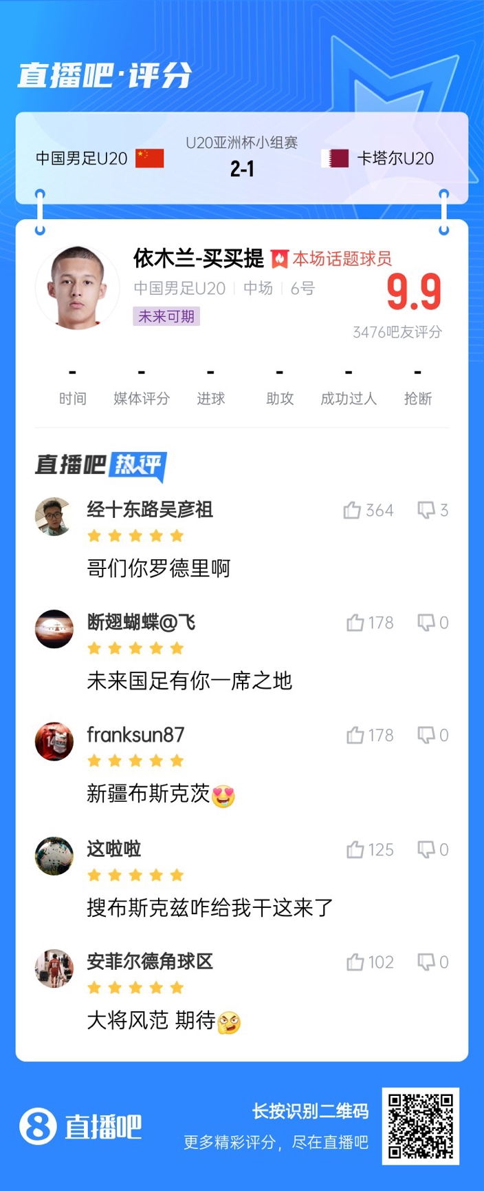  依木蘭+陳澤仕泰山中場連線！19歲依木蘭獲封：新疆布斯克茨！