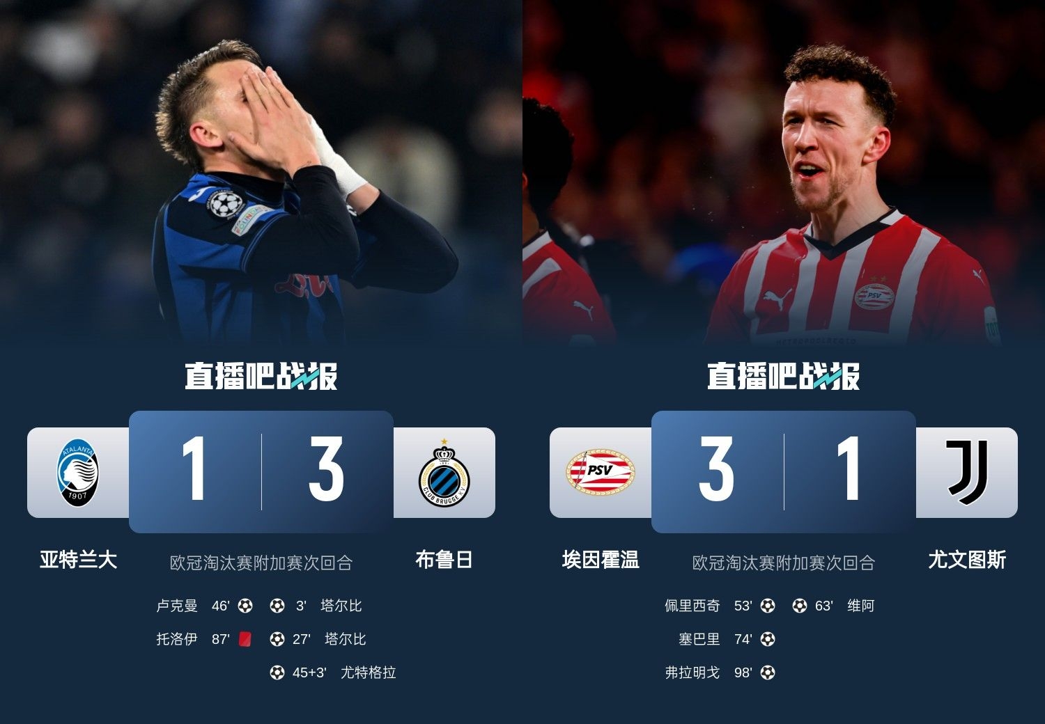  真是意甲拉垮？PSV淘汰尤文后3連敗，布魯日爆冷真藍黑后1勝難求