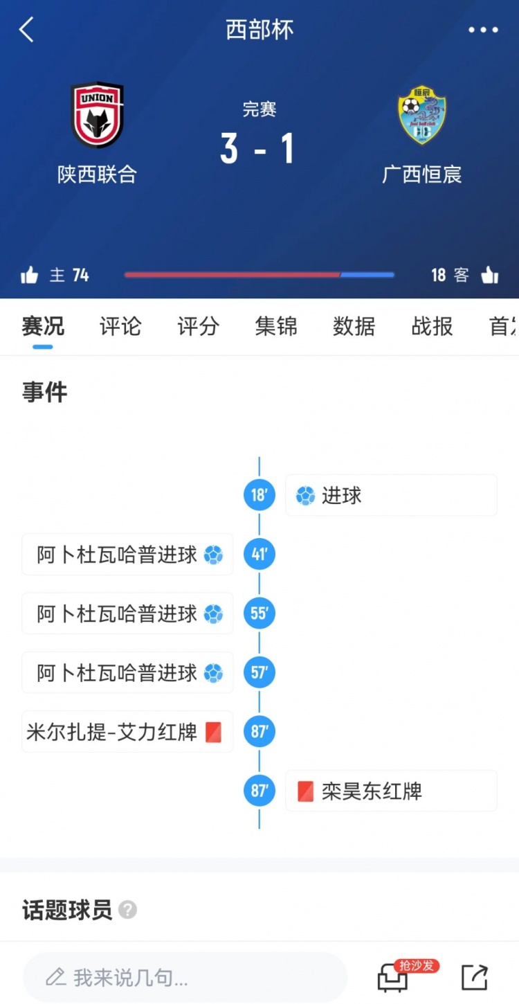  陜西聯(lián)合3-1擊敗廣西恒宸，三戰(zhàn)全勝奪得首屆西部杯冠軍