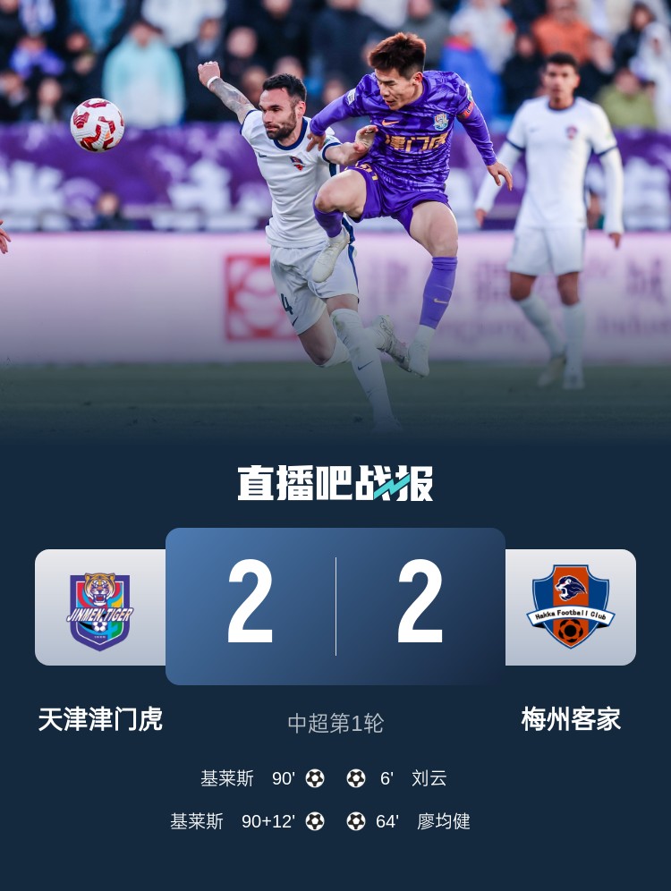  和風(fēng)勁吹！今日下午中超4場比賽全部以平局收場